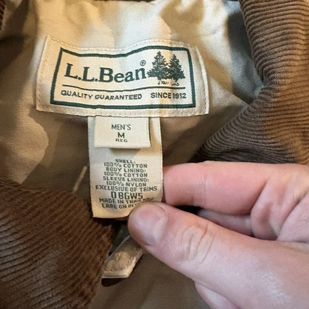 Vintage L.L.Bean Barn Coat Men's M Tan Corduroy Chore Field Hunting Utility